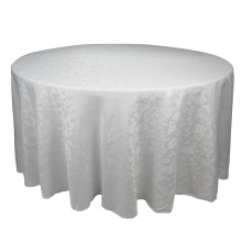 120" white round wedding banquet jacquard table cloth polyester embroidered tablecloth washable